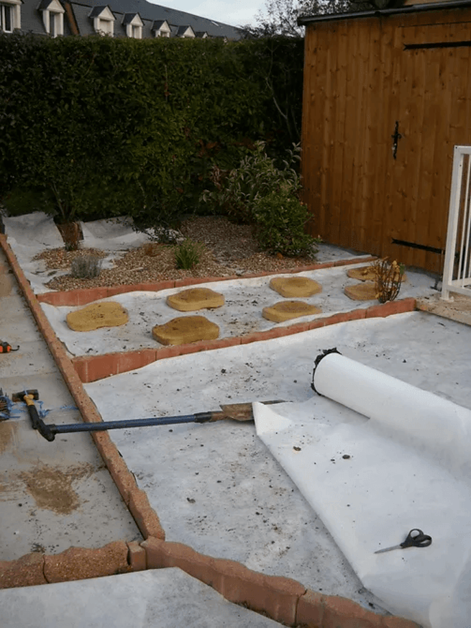 Etape d'aménagement de jardin à Honfleur
