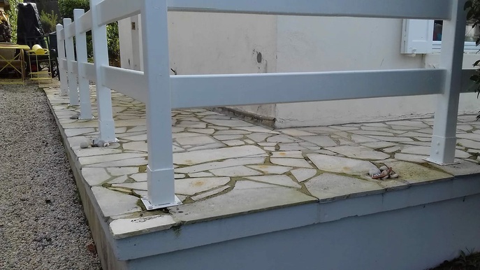 Réfection d'une terrasse à Beuzeville - Avant